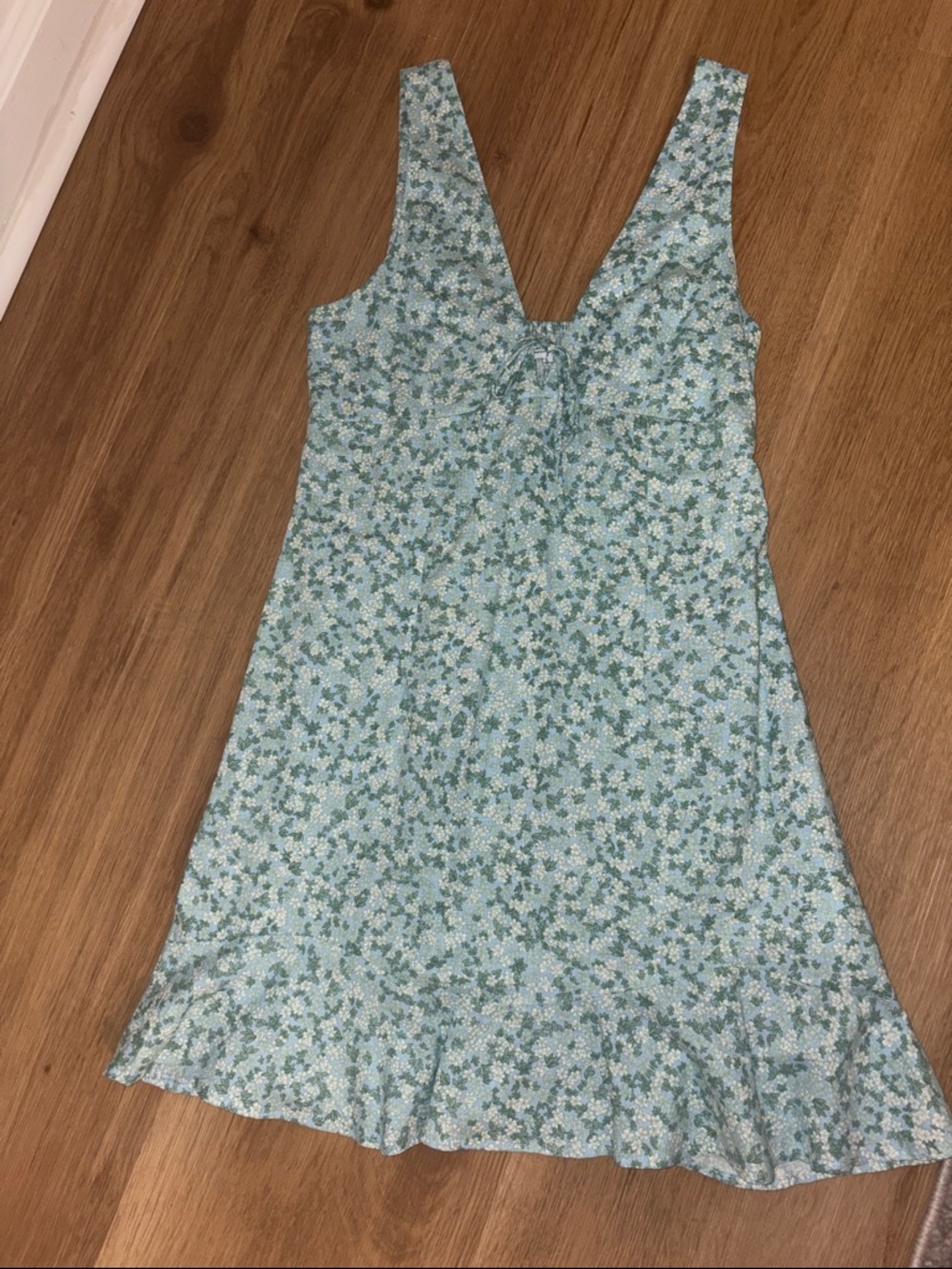 Zara Light Blue Floral Midi Dress